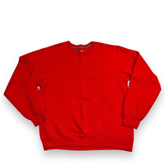 Fruit of the Loom Unisex Sweatshirt Basic Solid Red Pullover Long Sleeves Medium - Picture 1 of 5